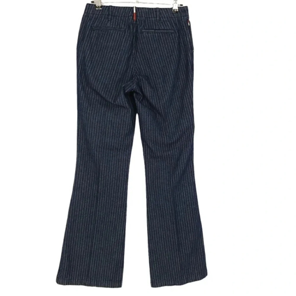 Vintage Y2K Tommy Hilfiger Flare Jeans Striped Dark Wash High Rise Denim - Picture 5 of 9